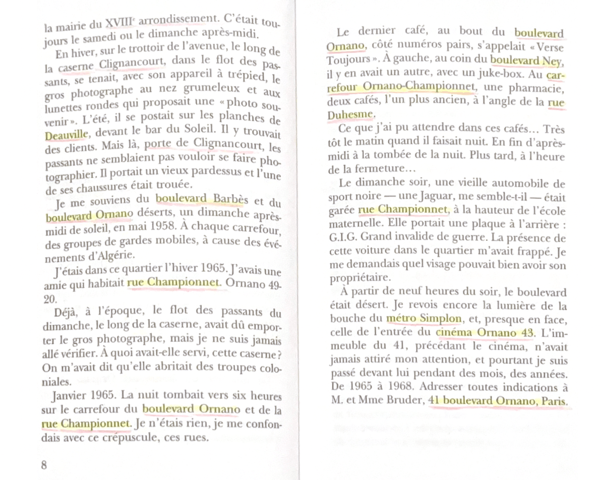 Fig 1. Extrait de Dora Bruder
